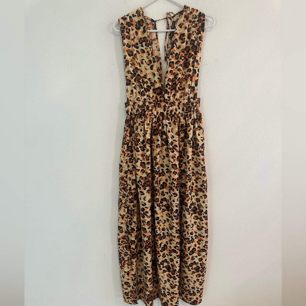 American & Beyond Leopard Print Maxi Dress